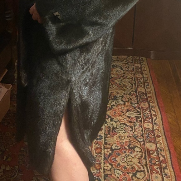 Fur coat black Dimond 100% genuine fur Mink high quality coat size -42 US M-L - Picture 8 of 16
